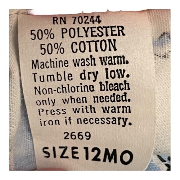 Vintage Brights Creek Blue Pig Print Baby Farm Outfit Romper- Size 12M 🐷 💙 - Picture 5 of 6